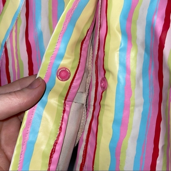 Carter’s Multicolor Striped Hooded Raincoat – Girls 3T - Picture 4 of 11